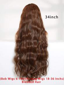 13X4 Synthetic Glueless Lace Front Wigs For Women Chocolate Brown /Black/Burgundy/Orange ColorLoose Wave Body Wave Lace Frontal Wig Pre Cut 180% Density (Bob Wigs 8-16inch Long Wigs 18-36 Inchs) Blended Hair
