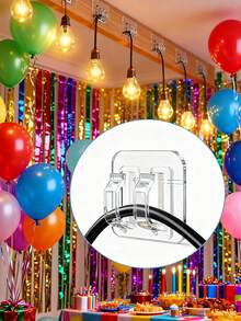 50pcs Transparent And Traceless Light String Hooks, Colorful Light Strings, With Wedding Trinkets, Powerful Suction Cups That Can Be Removed Without Damaging The Wall, Suitable For Indoor Summer And Garden Decoration, Suitable For Garden Light String Decoration On Halloween, Mother's Day, Christmas And New Year's Day, Suitable For Indoor Summer And Garden Decoration - Multicolor - View 4