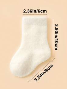 1 Pair Baby/Toddler Plush Socks, Soft Knitted Wool Socks In Multiple Colors, Unisex For Infants, Essential For Winter - Multicolor - View 9