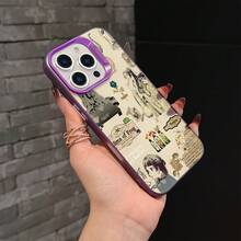 Funda de Teléfono Anime para iPhone 16, 15, 14, 13, 12, 11 Pro Max, X, XR, XS Max, 8, 7 Plus - Diseño de Gato del Diario del Farmacéutico, Cubierta Trasera Mate a Prueba de Golpes - Mezcla de colores - Ver 4