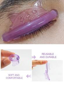 5 Pairs Self Sticky Lash Lift Rod, Cute Bear Lash Lift Pads For Eyelash Curling And Lifting, DIY Use At Home Or Salon Lash Perming Tool, Multiple Colors Available (Green,Orange,Purple) - Multicolor - View 5