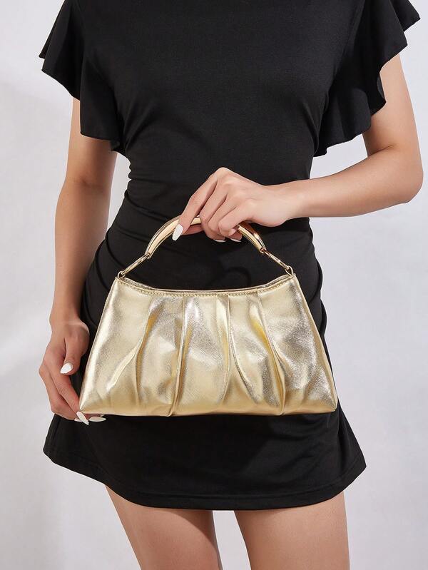 Bolso de unicolor, bolso de mano a juego, bolso de PU elegante para mujeres, para el transporte diario o citas de las damas para fiestas, bodas, bailes de graduación, cenas/banquetes, que combina con vestidos de novia, vestidos de gala, vestidos de baile de graduación, vestidos de cumpleaños