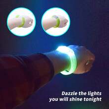 LED Bracelets Glow Sticks Glow In The Dark Party Supplies For Kids/Adults, Halloween Party Favors For Kids Flashing Light Up Toys, Neon Accessories Carnival Birthday Concert Games Gifts(Random Color) - 彩色 - 查看 4