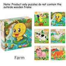 1 Set Of 6pcs Animal World Farm Animal Puzzle Toys, Educational Jigsaw Puzzles, Bring Intelligence Development And Happiness - Multicolor - View 11