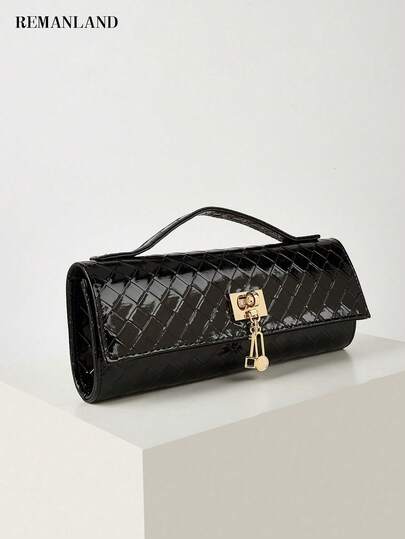 REMANLAND 优雅迷人的女士晚宴包，时尚鳄鱼纹手提包，奢华女士新款派对包手拿包，精致长款舞会包，适合女性搭配华丽的宴会礼服，适合夏季派对、聚会、晚宴、婚礼