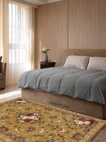 Tapete decorativo marrom com estampa floral retrô chinesa e padrão de vinhas (1 peça), ideal para sala de estar, tapete para sala de estar, tapete pequeno, tapete para sala de estar, tapete grande para sala de estar, tapete redondo, decoração de sala de estar, decoração de quarto, tapete lavável, tapete felpudo, tapete grosso, tapete grosso, tapete peludo, tapete para outono/inverno, tapete grosso.