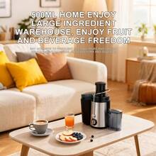 Wielofunkcyjna sokowirówka odśrodkowa SOKANY 03033. Wyposażona w otwór wsadowy o szerokości 3 cali. Moc 800 W, duża pojemność 500 ml. 3-stopniowa regulacja prędkości, wykonana ze stali nierdzewnej 304. Nadaje się do użytku domowego i gastronomicznego, usuwa resztki różnych owoców i warzyw. Niezbędne narzędzie kuchenne. - Zobacz 3