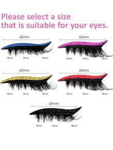 4 pares de delineador de ojos con purpurina autoadhesivo y set de pestañas postizas - resistente al agua, sin necesidad de pegamento, adecuado para maquillaje de fiesta y escenario. Adecuado para viajes, uso diario para principiantes, bodas, citas, fiestas, festivales. Muy adecuado para regalos de Navidad/Halloween. Paquetes de pestañas. - Multicolor - Ver 3