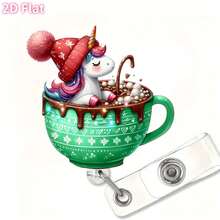 2 pièces/set Porte-badge rétractable de Noël avec cordon, porte-carte d'identité avec étiquette de nom de fête, convient pour les infirmières, les employés de bureau, les enseignants et les étudiants