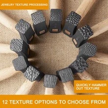 12款锤纹印章，珠宝制作DIY锤子，适用于戒指、项链、手镯，金、银、铜材质可选