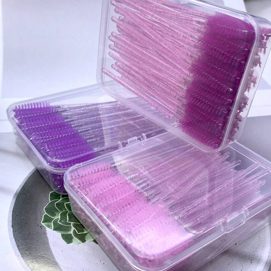 Mollie Lipper 50 Buah Kuas Bulu Mata Kristal dengan Kotak Penyimpanan, Set Perjalanan, Alat Ekstensi Bulu Mata, Makeup - MultiWarna - View 1
