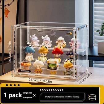 [Figurine Display Cabinet] Transparent Dust-Proof Display Rack, Multi-Layer Stepped Display, Wall-Mounted Modular Design, Model Doll Collection Box, Clear View Anti-Dust, Desktop & Living Room Decor, Figurine Display Rack, Dust-Proof, Panoramic View, Stepped, Multi-Layer, Storage, Blind Box, Figurine, Doll, Model Collection, Display Rack, Storage Box, Display Cabinet, Display Shelf
