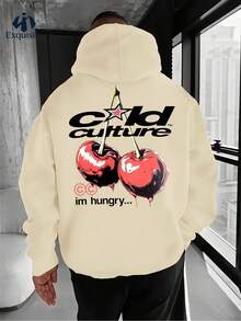 Sudadera con capucha blanca oversize para hombres con estampado de cultura cool en la espalda y patrón de vodka de cereza - Estilo holgado, tejido de poliéster, adecuado para primavera y otoño, estilo casual de calle, adecuado para fiestas y uso diario (lavable a máquina) - Diseño de declaración llamativo, tela ligeramente elástica, corte holgado, patrón de letras de moda, fácil de combinar, adecuado para capas en clima frío, resalta la "cultura cool", ropa de otoño para mujer, zapatos, sudaderas con capucha, pantalones, zapatos de hombre, sudaderas con capucha, sudaderas de hombre, camisas de manga larga de hombre, sudaderas con capucha de hombre, pantalones de chándal, sudaderas de mujer, sudaderas de otoño de mujer, pantalones de chándal de hombre, sudaderas divertidas, manga larga, sudaderas de mujer - Blanco - Ver 5