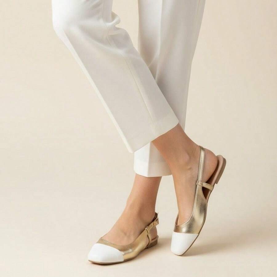 Women's Slingback Black Comfort Sneakers - 金色 - 查看 1