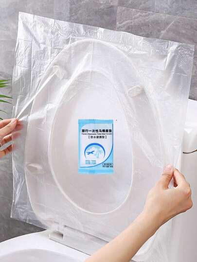 100PCS/6PCSPortable Independent Packaging Disposable Transparent Toilet Seat Cover, Travel Portable Toilet Seat, Waterproof Toilet Cover, Portable Toilet Seat Cover, A Must-Have For Home, Essential Travel Accessory For Business Trips, Camping, Hospitals, Hotel Stays, And Using Public Restrooms When Going Out, Also Suitable For Various Parties To Maintain Hygiene And Ensure Personal Hygiene Safety. Easy To Install.