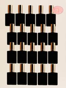 مجموعة من 3/5/10/20 قطعة من زجاجات الرذاذ المسطحة السوداء القابلة لإعادة التعبئة سعة 15 مل، رشاشات محمولة للتونر/العطر، أغطية رشاش باللون الذهبي الوردي/البنفسجي/الوردي، مع قمع وأداة إعادة التعبئة مضمنة - متعدد الألوان - مشاهدة 19