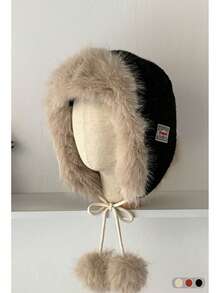 Wool Ushanka Warm Thermal-Lined Ear Flap Hat, Windproof Ski Cap For Winter, Suitable For Cycling, Aviation, Outdoor Activities - Wool Label - View 6