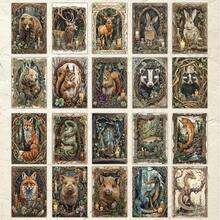 20 بطاقة بريدية مجموعة حيوانات الغابة العتيقة، بطاقات تهنئة مكتوبة باليد، رسومات مرسومة باليد، هدايا عيد الميلاد، دب، غزال، أرنب، سنجاب، ثعلب، ثعبان، سمكة، ، تنين، بطاقات زخرفية رجعية، عيد ميلاد، شكر، ملاحظات، قرطاسية طلاب، بطاقات بريدية إبداعية، ذات موضوع الطبيعة، مجموعة بطاقات بتصميم حدود رجعي - أطقم - مشاهدة 2