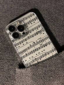 Letter Music Note Painted Transparent Minimalist Fashion Creative Shockproof Phone Case Compatible With IPhone 17/17 Pro/17 Pro Max, 16/11/16 Pro/16 Plus/16 Pro Max/16e, 15 Pro Max, 13/14/12/XS/XR/7G/8P, Galaxy S25/S25 Plus/S25 Ultra, A16/A36/A26/A56/A50/A12/A32 - Multicolor - View 4