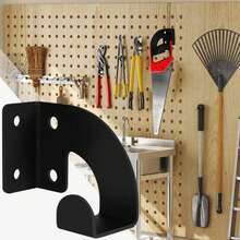 Colgador de montaje en pared de motosierra de Metal resistente, estante de almacenamiento de herramientas de taller, soporte colgante para cortadoras de jardín, cortacésped y cizalla - Negro - Ver 4