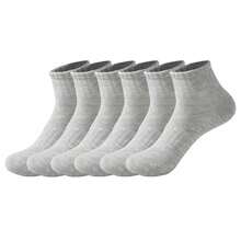 1/6/8/10 Pairs Black & Gray Pattern Unisex Couple Sports Socks, Short Socks, Spring/Summer Holiday Gift - Multicolor - View 10