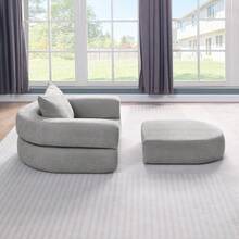 Folding Compressed Mattress, Convertible Sofa Bed With Detachable Arms, All-In-One Portable Floor Sofa Bed, No Assembly Required And Non-Slip. - LIGHT GRAY + Chenille + 1 Seat + Primary Living Space - View 11