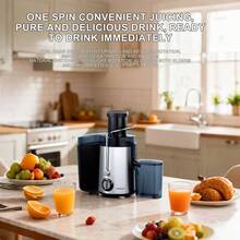 Wielofunkcyjna sokowirówka odśrodkowa SOKANY 03033. Wyposażona w otwór wsadowy o szerokości 3 cali. Moc 800 W, duża pojemność 500 ml. 3-stopniowa regulacja prędkości, wykonana ze stali nierdzewnej 304. Nadaje się do użytku domowego i gastronomicznego, usuwa resztki różnych owoców i warzyw. Niezbędne narzędzie kuchenne. - Zobacz 7