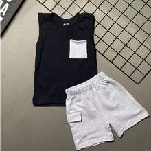 KIT 2 Conjuntos Infantil Regata e Short Infantil Menino 4 Peças