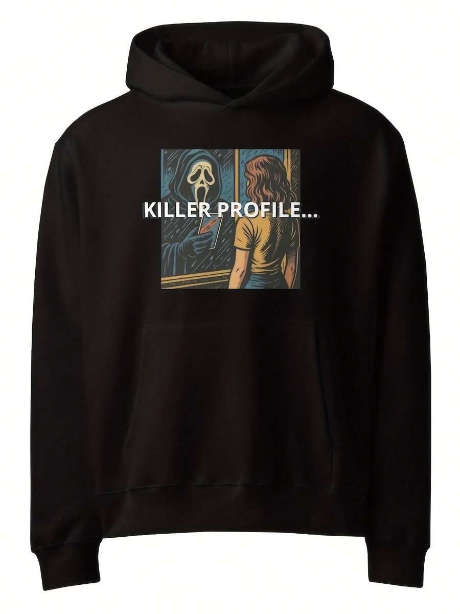 Oversize Hoodie Black Hoodie Uni Scream Ie Horror Winter Wear,Autumn/Winter Hoodie Autumn Set - 款式30 - 查看 1