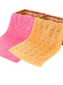 1条/2条装，尺寸9.84 * 19.68英寸，超强吸水超细纤维宠物毛巾 - 超强吸水毛巾/吹风机毛巾，彩色设计，适用于猫狗，可重复使用