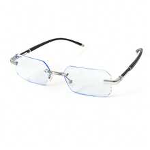 Fashionable & Elegant Frameless Rimless Clear Lens Glasses, Non-Prescription, Unisex - 白色 - 查看 9