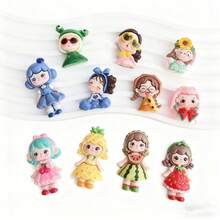 11pcs Mixed Sweet & Cool Girl Flat Back Scrapbooking Stickers, Buttons, Earrings, Hair Accessories DIY Craft Decorative Sticker Pieces (Jewelry Making For Adults Aged 14+) - Multicolor - View 2