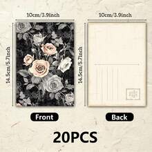 20 بطاقة بريدية قابلة للكتابة بموضوع الفراشة الإبداعي، بطاقات ذات رسومات يدوية ملونة بنمط الفراشة والزهور، قرطاسية أنيقة للرسائل والتهاني والألبومات الفنية وبطاقات التهنئة DIY، مجموعة هدايا بتصاميم فاخرة لتلبية احتياجات متنوعة