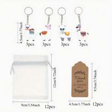 36pcs/12set-60pcs/20set - Cute Alpaca Keychain Set, Alpaca Keychain, Party Gifts - Birthday Party Gift Set, Wedding, Halloween, Christmas, Holiday Party Gift Set, For Colleagues, Employees, Teachers, Nurses, Graduation, Anniversary, Party Souvenirs - Multicolor - View 6