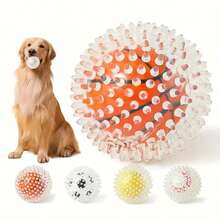 1pc Spiked Pet Toy Ball, Interactive Training Chew & Dental Care Ball, Suitable For Small, Medium & Large Dogs - Random Color - Multicolor - View 1