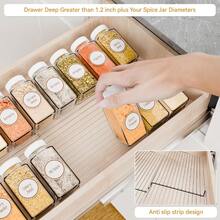 Yieach 4 Pack Adjustable Narrow Spice Rack For Drawer - Expandable From 9" To 17.7" - Acrylic Drawer Seasoning OrganizerTiered Clear Spice Tray For Spices Condiment Nail Polish And Jar Organization - Clear - View 7
