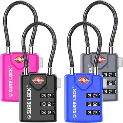 SURE LOCK TSA Compatible Travel Luggage Locks, Inspection Indicator, Easy Read Dials - 2 Pack