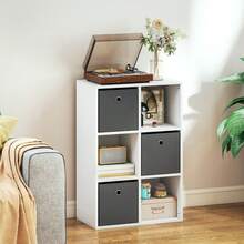 HOMCOM With 6 Compartments And 3 Fabric Drawers, Storage Shelf, Versatile, Grey On Site - 1 - View 8