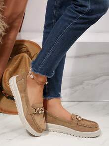 Women's Autumn New Suede Lace-Up Fashion Shoes, Slip-On Comfortable Versatile Casual Sneakers - Khaki - View 4