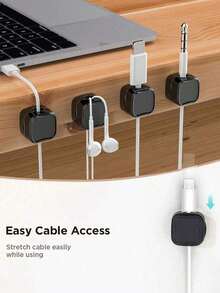 5pcs Magnetic Cable Clips, Cable Fixers, Desktop Cable Management, No Drill Self-Adhesive Clips, Adjustable Non-Slip Cable Organizers, Hidden Phone Charging Cable Holders, Suitable For Home Office Desk, Phone, Car, Wall, Bedside Table, Mouse, Data Cable, USB Cable Fixers, Home Storage & Organization Tools, Phone Accessories, Christmas/Halloween Gift