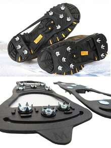 1双户外冰爪防滑鞋套,冬季雪地冰面防滑钉,弹性易安装,在冰雪路面行走必备工具 - 彩色 - 查看 4