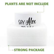 Say Aloe To My Little Friend Planter Plant Lover Set Of 2 Spring Funny Pun Flower Pot With Bamboo Tray Ceramic Indoor Succulent Hole Spring Birthday Housewarming Gifts No Plants