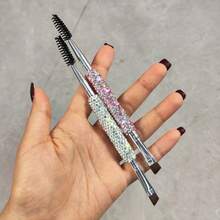 1pc Rhinestone Decorated High-Quality Eyebrow Brush, Dual-Purpose Makeup Brush,Eyebrow Brush,Eyeshadow Brush,Spoolie,Spoolie Brush - Multicolor - View 4