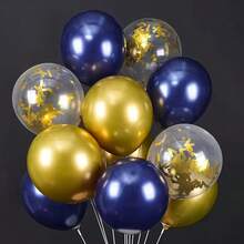 30pcs Gold Metal Balloons, White Latex Balloons, Gold Confetti Balloons, Suitable For Birthday, Wedding, Anniversary, Graduation Ceremony, Holiday Party Decoration, Halloween Decoration, Christmas Decoration, Indoor And Outdoor Decoration - Multicolor - View 3