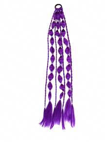 24 Inch Lantern Bubble Ponytail Extension - Synthetic Wigs Woven Elastic Band, Party, Halloween Style Rainbow Ponytail Suitable For Girls, Children, Daily Wear And Holidays - Multicolor - View 10