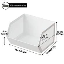 Estante de almacenamiento magnético para cocina, caja de almacenamiento lateral para refrigerador, caja lateral para verduras, artefacto de colgante magnético, cesta sin perforaciones - Blanco-Pequeño - Ver 2