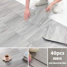 20/40片装豪华木纹自粘地板砖，防水防污，适用于家居地板和墙面装修装饰，易于安装和移除，适用于卧室、客厅、厨房、浴室和其他家居装饰。 - 彩色 - 查看 18