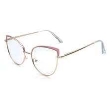 1 件女士不锈钢猫眼弹簧铰链时尚轻便眼镜 - 金粉/變色片 - 查看 11