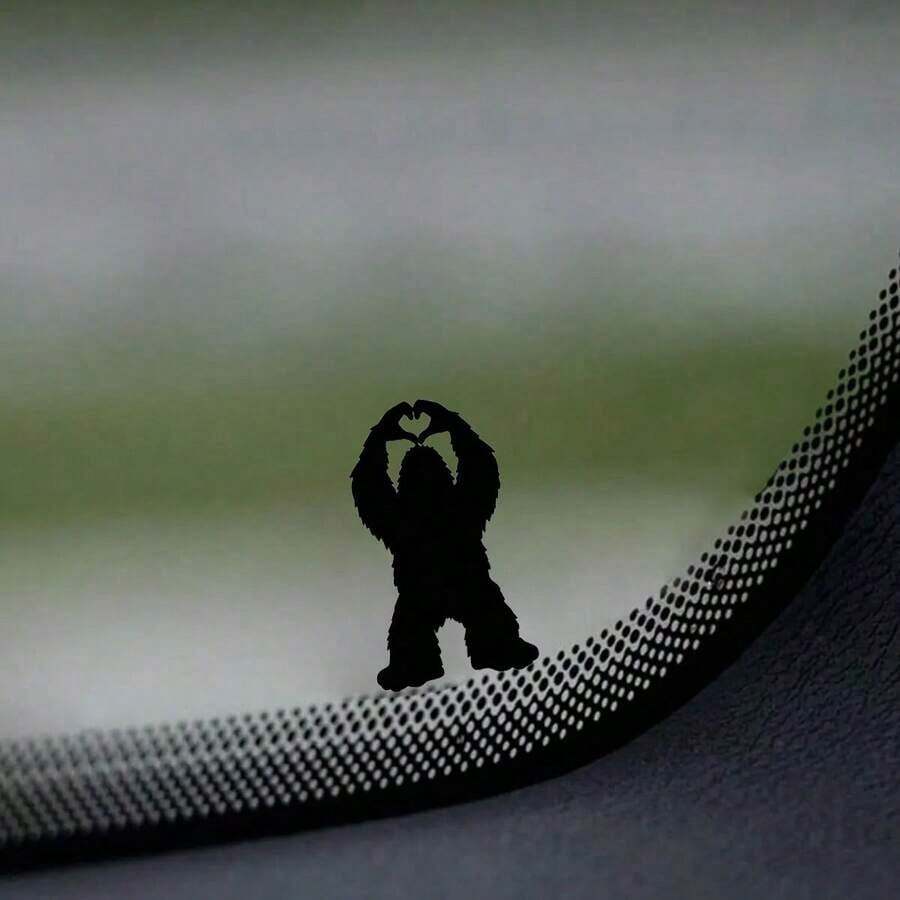 Tiny Bigfoot Heart Hands Vinyl Decal: Sasquatch Hidden Car Sticker,Car Rearview Mirror Stickers - Car Accessories - One-size - View 1
