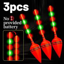 3pcs Fishing Float Set, Extra Large Buoyancy, Suitable For Sea Fishing, Can Be Used Day And Night, Fishing Floats, Sea Fishing, Raft Fishing, The Lights Will Turn Red And Change Color When Fish Bite The Bait, Electronic Night Fishing Float